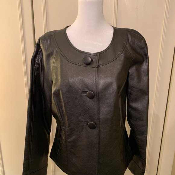 Jacket, Coldwater Creek, Faux Leather - Picture 1 of 8